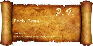 Pach Irma névjegykártya