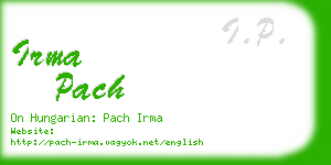 irma pach business card